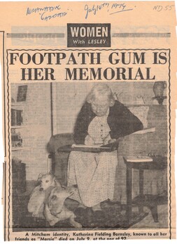 The death of Mitcham identity Katherine Fielding Barnsley who died on 9th July at the age of 92.