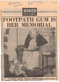 The death of Mitcham identity Katherine Fielding Barnsley who died on 9th July at the age of 92.
