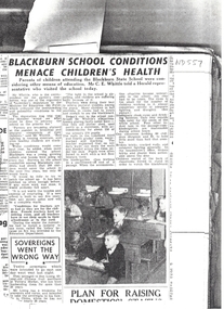 article on poor conditions of Blackburn State School n.d. [195-?