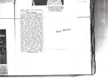 Document, Ruby Wedding, 1950