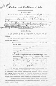 Contract and conditions of sales for portion of land allotment known as Glebe Paddock. - page 1