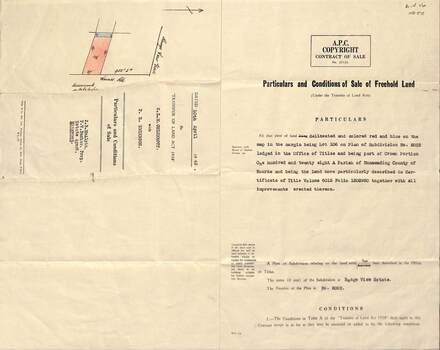 Documents re P.E. Eriksson property purchase