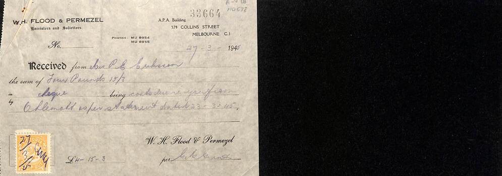 Documents re P.E. Eriksson property purchase