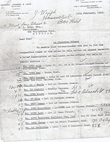 Letter from A. M. Lonie of Maddock, Jameson & Lonie, solicitors to M.L. Grey Esq , Auctioneer,