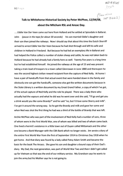 Transcript of a talk by Peter McPhee