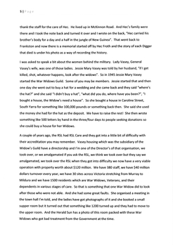Transcript of a talk by Peter McPhee on Mitcham RSL