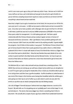 Transcript of a talk by Peter McPhee on Mitcham RSL
