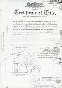 Document, Land purchase Certificate of Title, 12/11/1913 12:00:00 AM