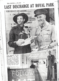 Article, Last discharge at Royal Park, n.d