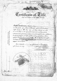 Certificate of Title Vol. 2296 Fol 45903S belonging Martha Quarterman in 1890.