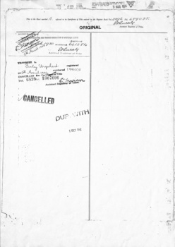 Previous mortgage detail and Transfer to Finlay Urquhart 5 March 1946.