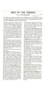  'Men of the Creeks' by R.V. Cottingham about early settlers in Nunawading