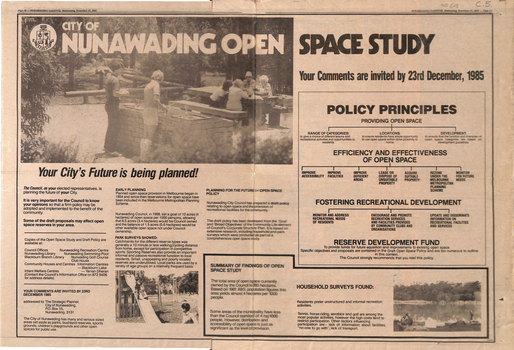 Nunawading Open Space Study and planning for the future