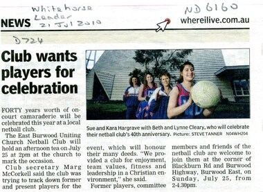Club wants players for celebration