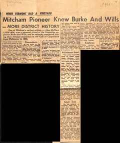 Mitcham pioneer knew Burke and Wills