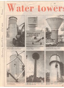 Article, Water towers, 7/07/1996 12:00:00 AM