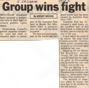 Article, Group wins fight, 1/07/1992 12:00:00 AM