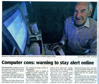 Computer cons: Warning to stay alert online