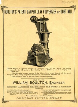 Boulton's patent damped clay pulverizer