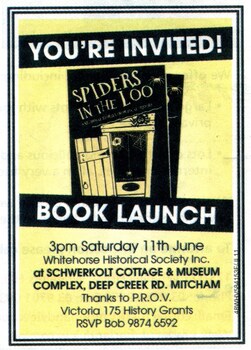 Spiders in the Loo launch