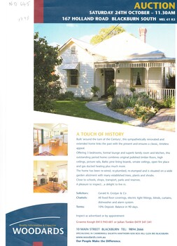 Auction of a turn of the century weatherboard cottage in Blackburn South.