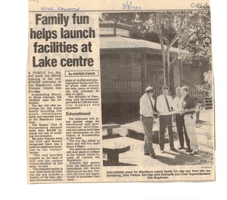 Andree Evans on Blackburn Lake Visitors Centre extension, Nunawading Gazette, 13March 1991.