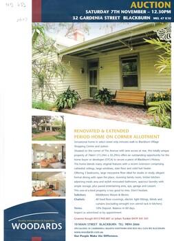 Selling renovated weatherboard period house in Gardenia Street, Blackburn.