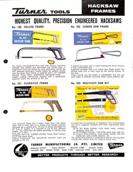 Turner Tools Catalogue
