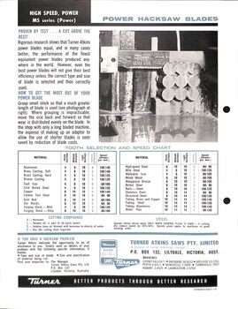Turner Tools Catalogue