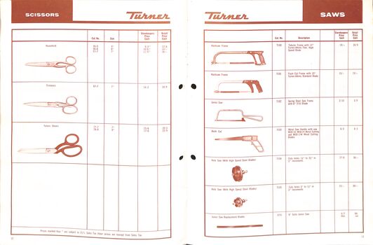 Turner Tools Catalogue
