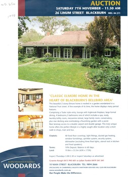 Auction of classic Elmore home in Blackburn's bellbird area.