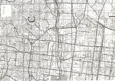 1922 map showing orchards in Doncaster East, Blackburn, Mitcham, Tunstall, Ringwood, Vermont, East Burwood, Tally Ho.