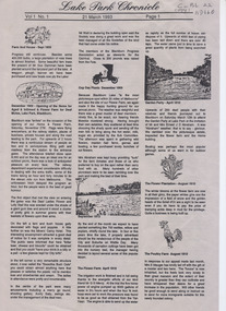 'Lake Park Chronicle' Vol 1 No 1 March 1993. Excerpts from 'Our monthly letter' relating to Adult Deaf and Dumb Society Flower Farm and Home, Lake Park, Blackburn 1909 - 1912 and other sources.