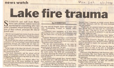 Article in Nunawading Gazette 2 November 1994 