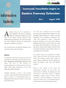 Information bulletin giving history map showing features of extension,