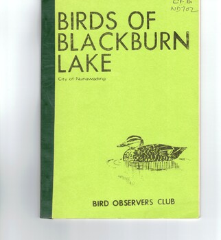 Birds of the Blackburn Lake Sanctuary;