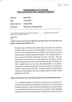 Transcript of an interview with Hazel Wyke