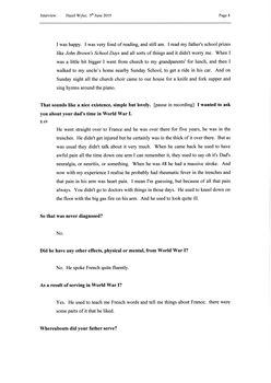 Transcript of an interview with Hazel Wyke
