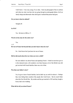 Transcript of an interview with Hazel Wyke