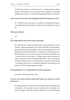 Transcript of an interview with Hazel Wyke 
