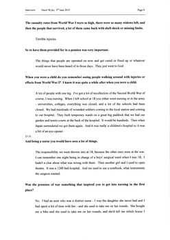 Transcript of an interview with Hazel Wyke 