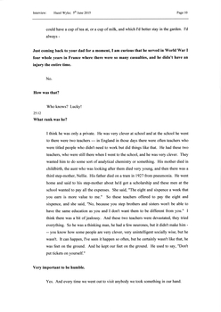 Transcript of an interview with Hazel Wyke