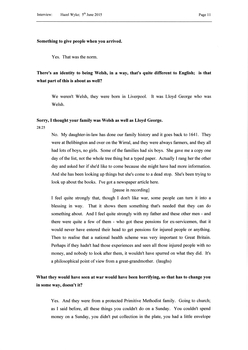 Transcript of an interview with Hazel Wyke