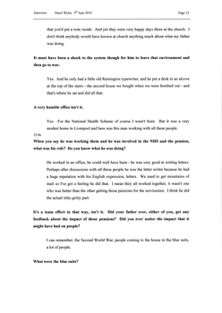 Transcript of an interview with Hazel Wyke