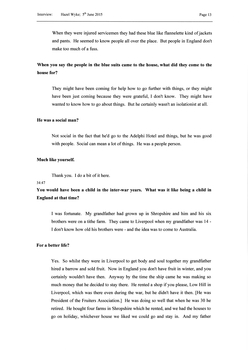 Transcript of an interview with Hazel Wyke
