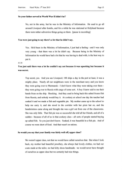 Transcript of an interview with Hazel Wyke