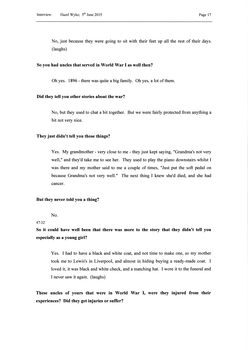 Transcript of an interview with Hazel Wyke 