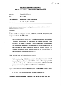 Transcript of an interview with Jim and Keith Harvey 