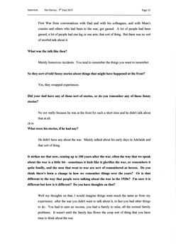 Transcript of an interview with Jim and Keith Harvey 