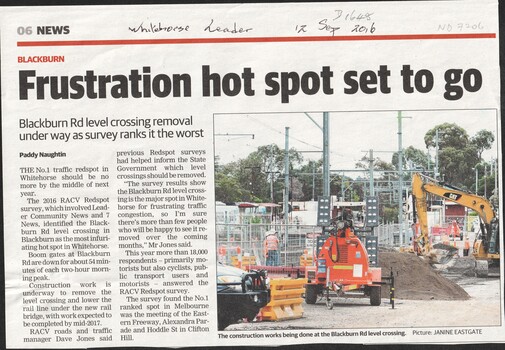 Blackburn Road level crossing removal